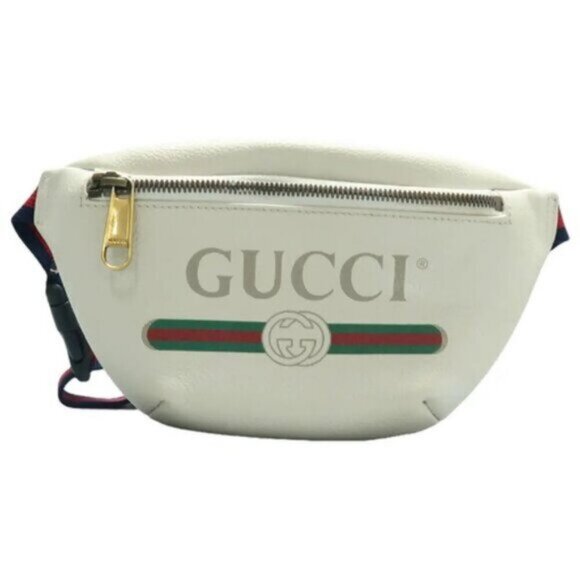 Gucci Handbags - GUCCI Print White Small Leather Belt Bag 299-082725